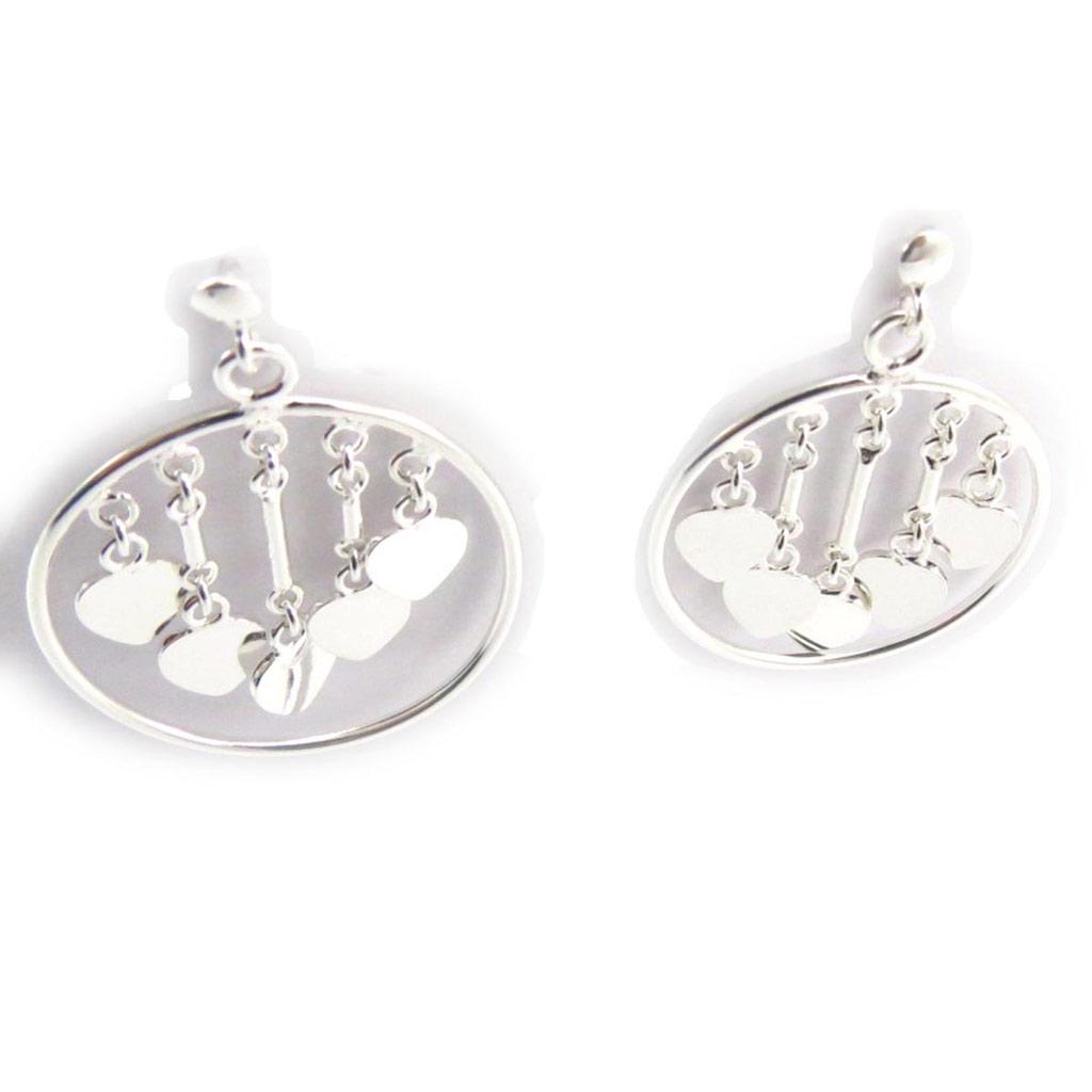 Les Trésors De Lily [J6027] – Silberne „Love“-Ohrringe (rhodiniert) – 25 mm