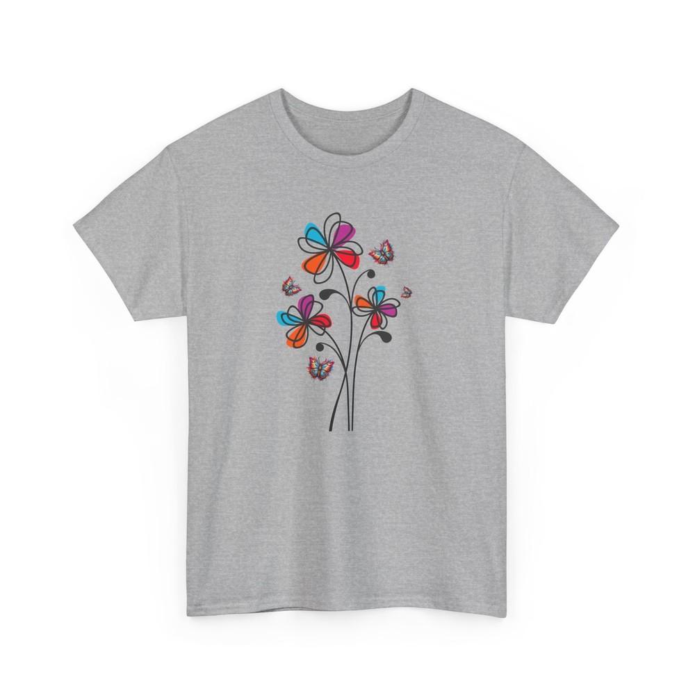 Butterfly Flower T-Shirt - Beautiful Floral Tee for Zen Calm Vibes