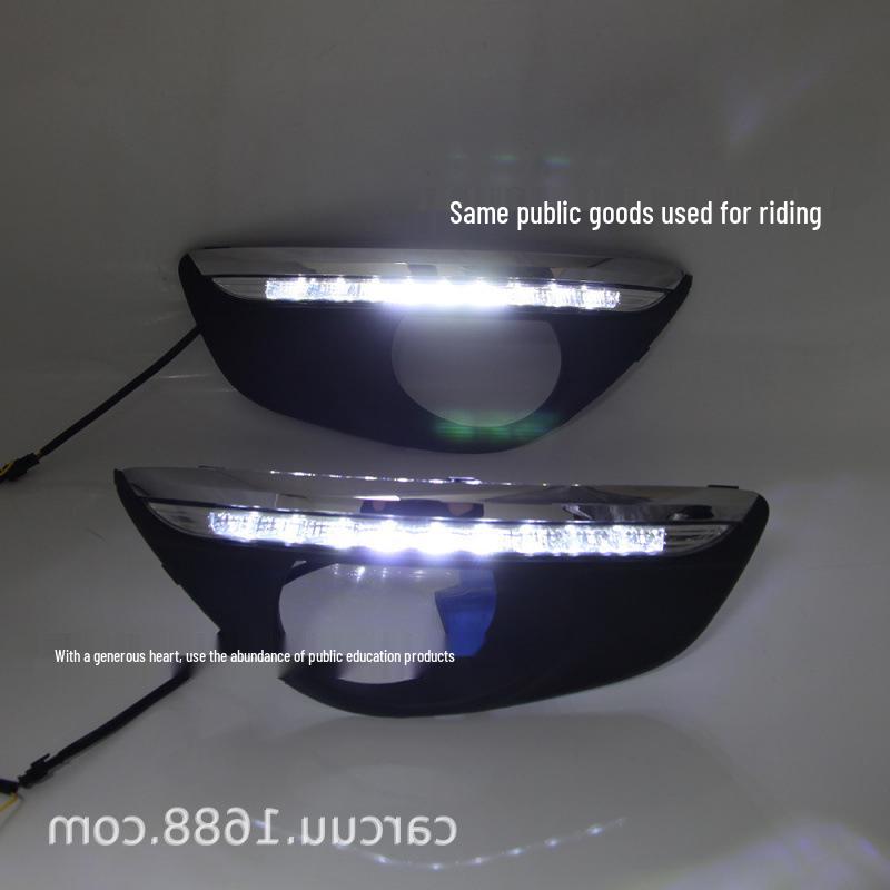 White Daytime Running Lights with Yellow Turn Signal for 2011-2012 Santa Fe