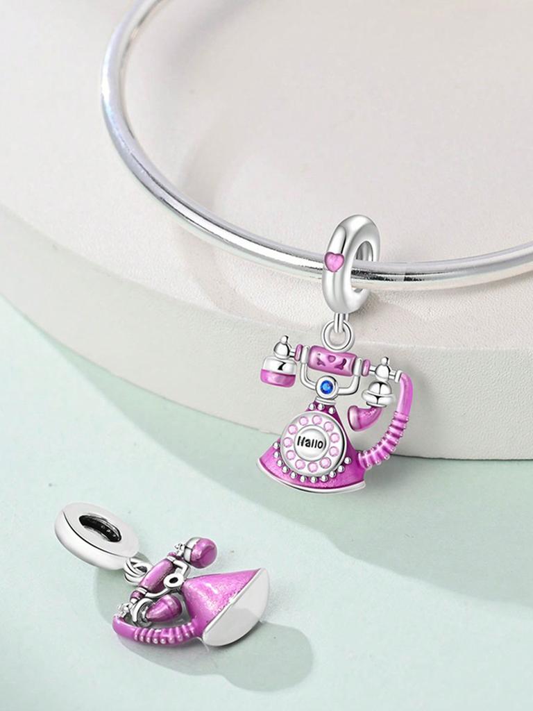 Charms Silber Kupferfarben Rosa Rakete Roboter Telefon Perlen Charm Anhänger Für Original Armband Für Frauen DIY Schmuck Liebesgeschenk