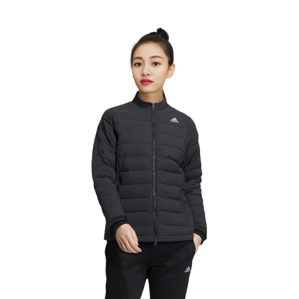 Adidas Contrast Color Brand Logo Printed Golf Sports Down Jacket Women Jacket Black HG1705