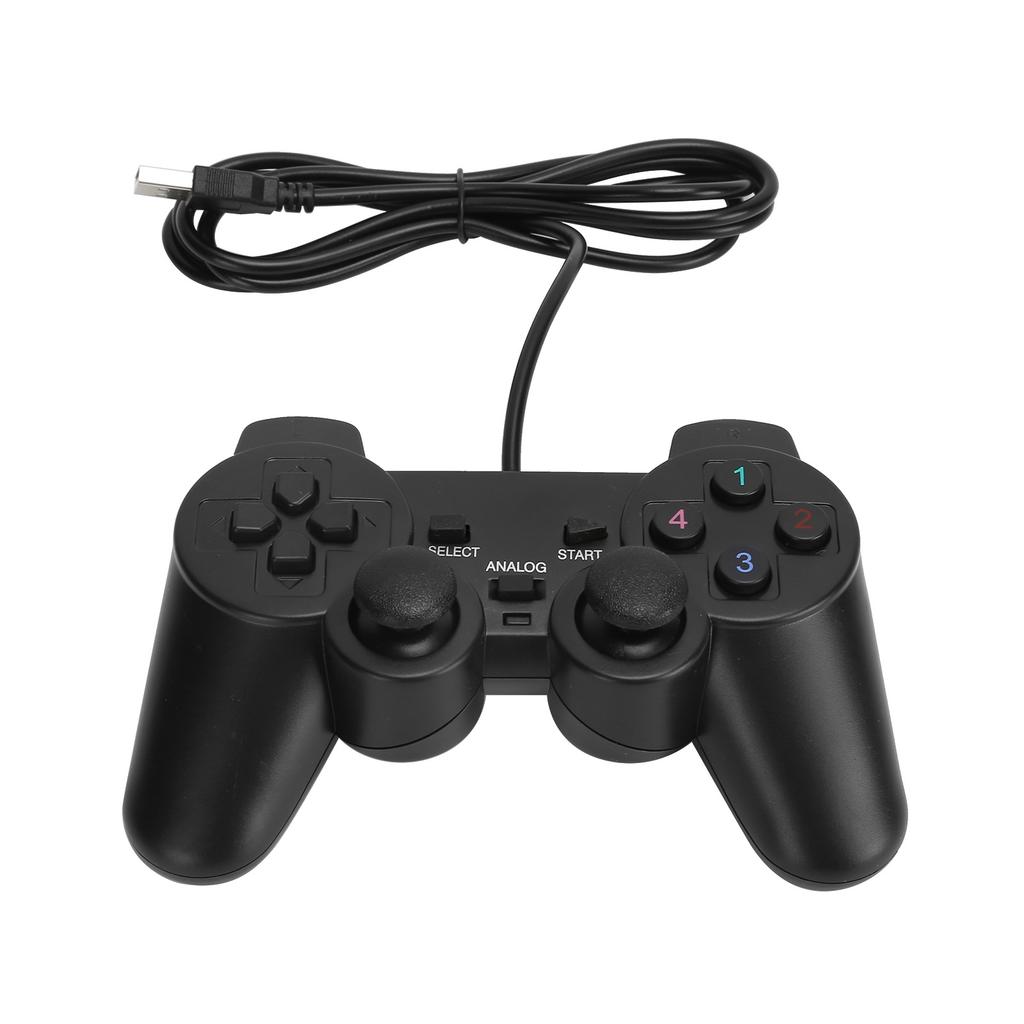 Controler de joc cu fir Maner de joc retro Gamepad USB cu cablu de 5 picioare pentru PC Laptop Negru