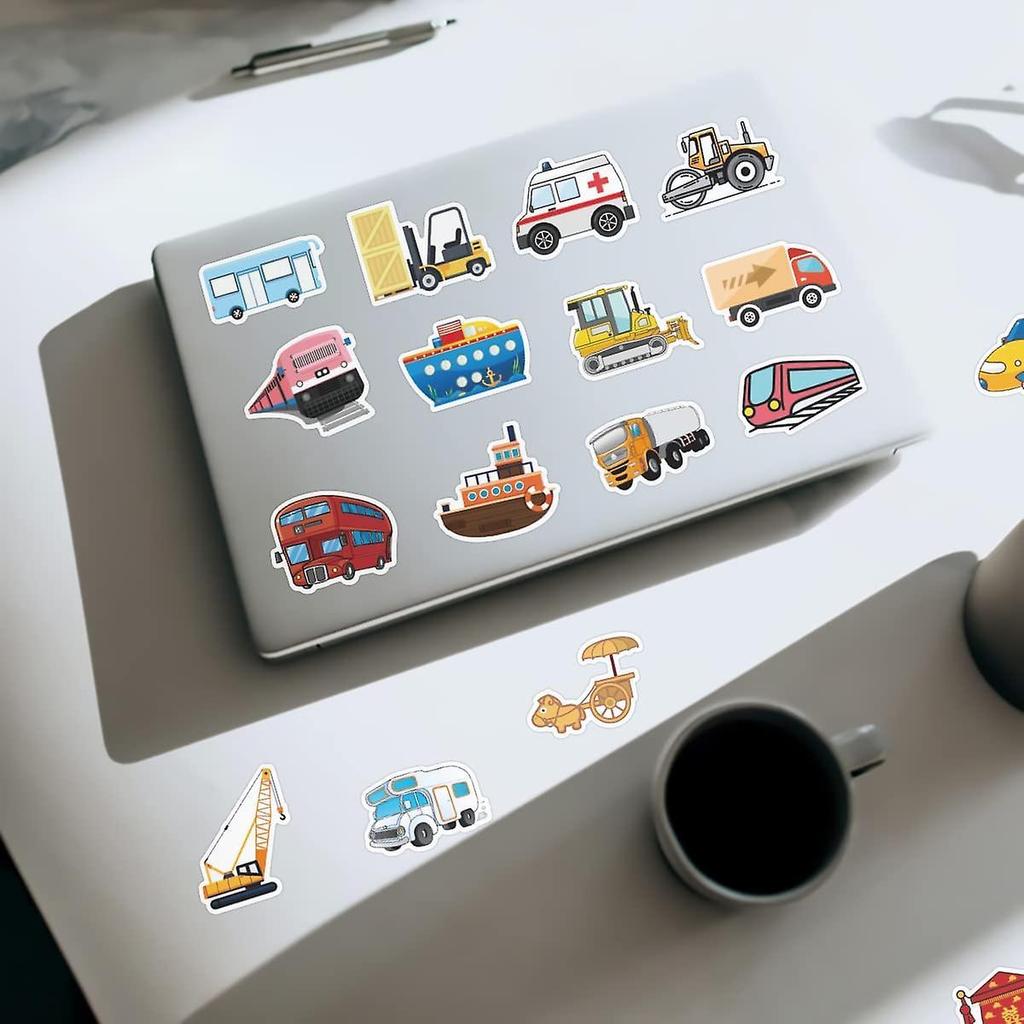 Cute Cartoon Car Stickers Pack for Kids, 50Pcs Waterproof Vinyl Stickers Pack for Hydroflask, Water Bottles, Laptop, Skateboard, Luggage, Phone, Carto