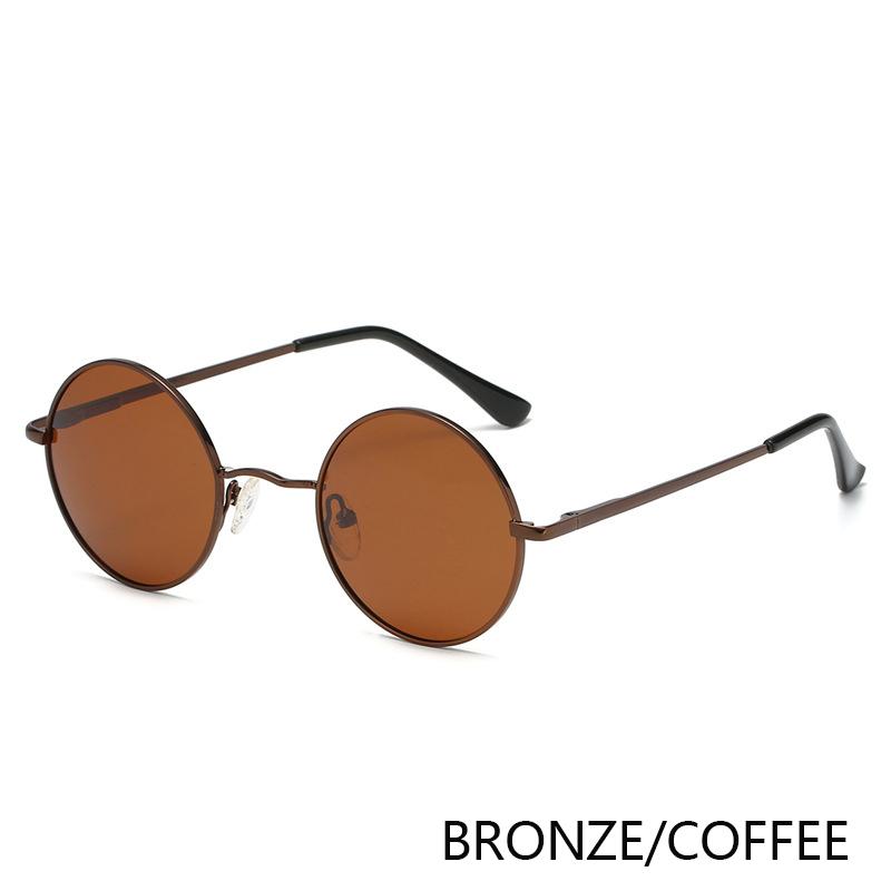 RUOBO Retro Gepolariseerde Ronde Metalen Montuur Zonnebril Brillen Voor Mannen en Vrouwen Autorijden Vissen Merk Designer Zonnebril UV400 Metal Frame