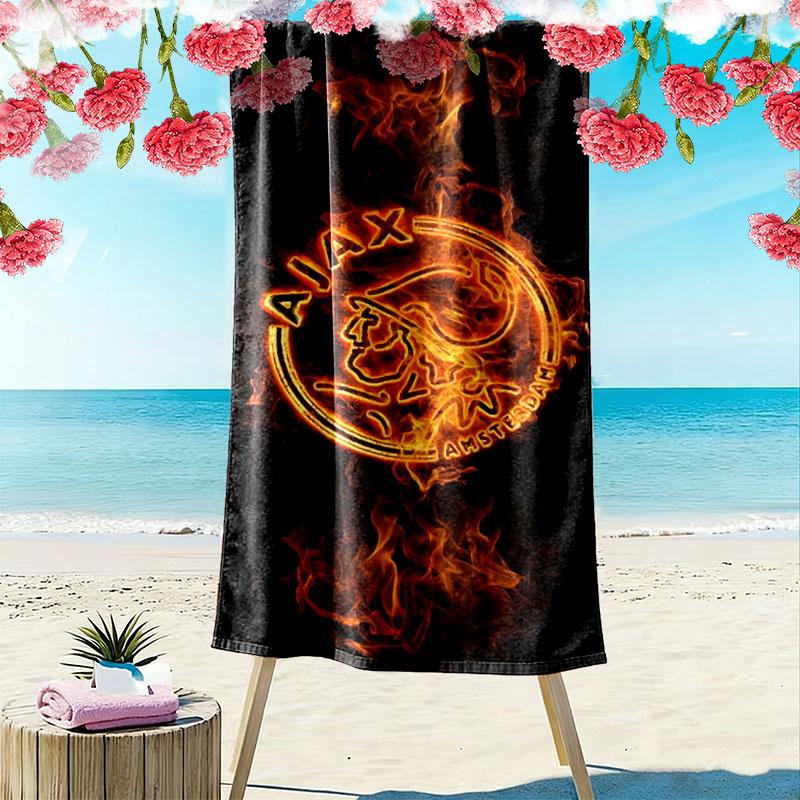 AFC Ajax Print Beach Towel, Large Soft Quick Dry Towel for Beach Camping Swimming