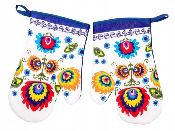 Insulating Blue Oven Gloves with Magnet, 2 Pieces