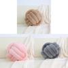 Nordic Inspirited Woven Round Pillow With Leather Fur Cover For Living Room Decor