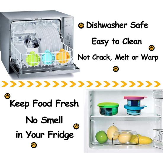 Haustier Dosenverschluss Universal Silikon Haustierfutter Dosenabdeckungen Gute Abdichtung Auslaufsicher Leicht zu Reinigen Katzen Dosenverschlüsse zur Aufbewahrung von Haustierfutter