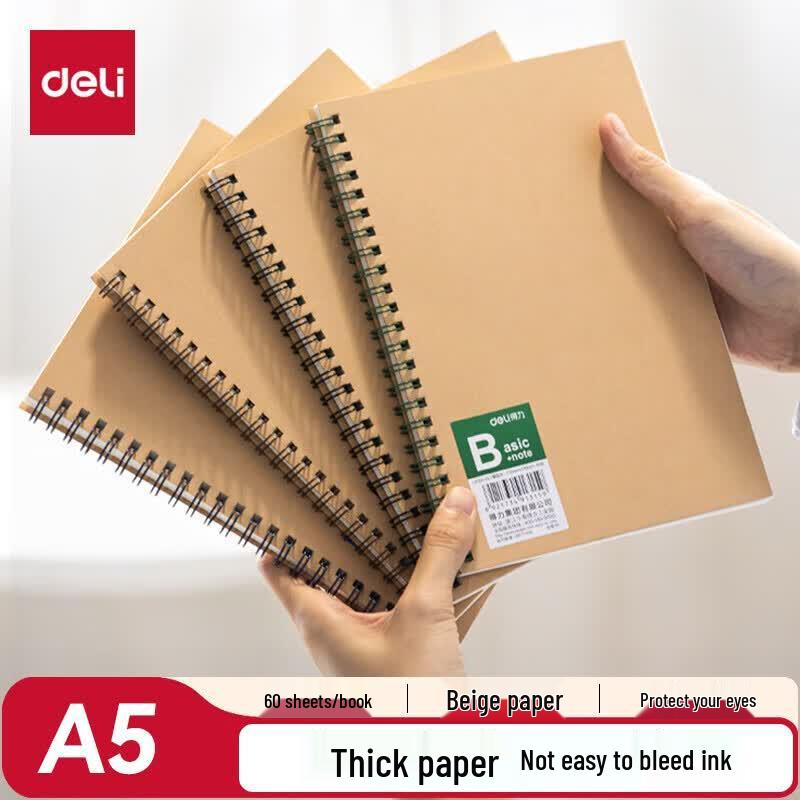 Deli LA560-06 A5 Lined Spiral Notebooks (24 Pack)
