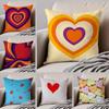 Artistic Romantic Valentines Day Love Cushion Cover Throw Pillow Cover Hidden Button Durable Polyester Chair Cushion