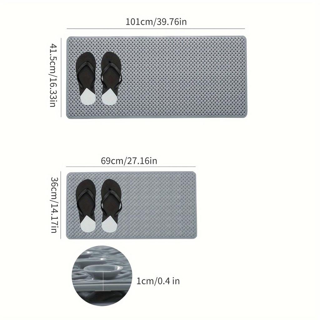 1pc Bathtub Mat, Non Slip with Suction Cups and Drain Holes, Machine Washable Shower Mat, Anti-Slip Bath Mat for Bathroom Bathtub