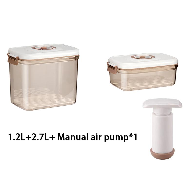 Vacuum Food Storage Box Food Container with Removable Drain Plate Large Capacity Food Dispenser for Fruit Vegetables Bread Snack