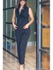 2024 European & American Spring/Summer Sleeveless Pocket Vest & Long Pants Women's Two-Piece Set