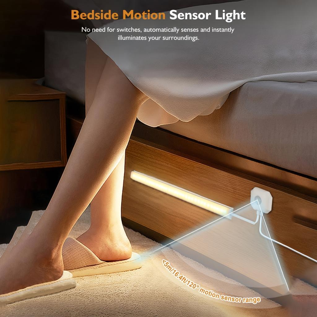 Motion Sensor Light LED Sensor night lights USB LED For Kitchen Cabinet Bedroom Wardrobe Indoor Lighting Long strip Night Light