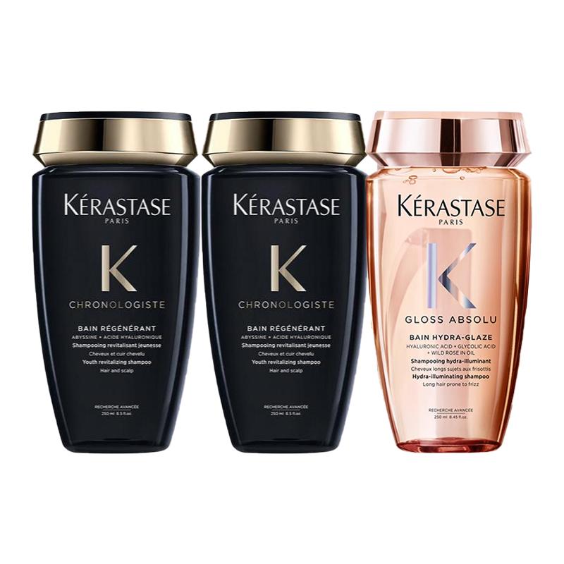 Kerastase Shampoo/shampoo soap Glazed Rose Glowing Shampoo Two-piece set: Glazed Rose Glowing Shampoo 250ml + Black Diamond Key Source Shampoo 250ml*2 чёрный