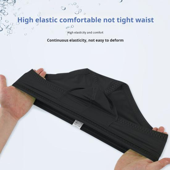Men Briefs Solid Color Low-rise Ice Silk Briefs U-Convex Large Space Not Tight Underwear Ultra-thin Panties