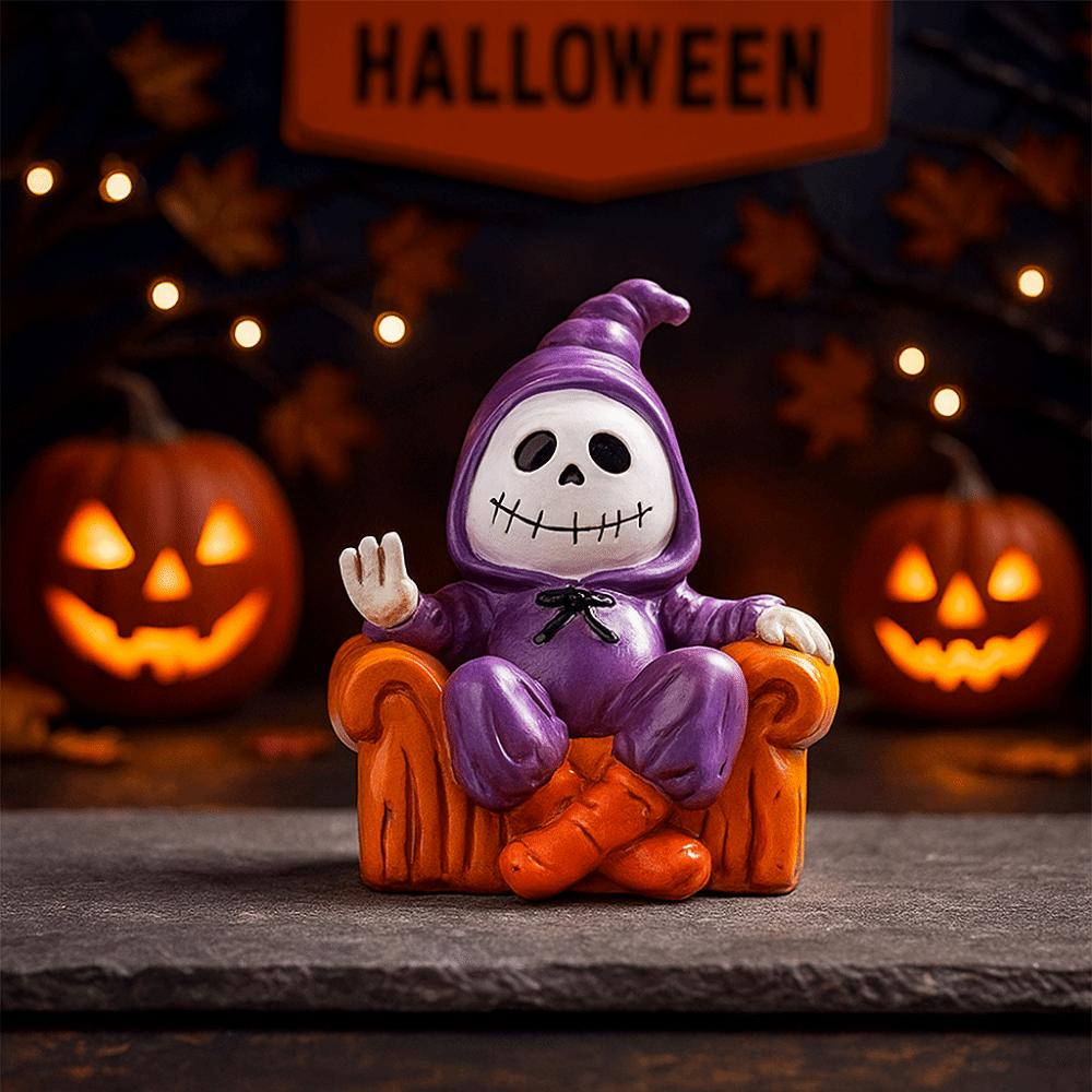Resin Halloween Sofa Ghost Figure Spooky Ghost Statue Ornament Funny Ghost Art Sculpture  Bedroom