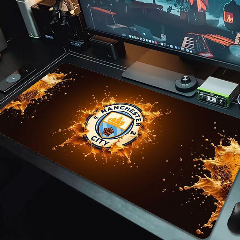 Manchester City F Large Size Mouse Pad Large Gaming Table Cushion Non-slip Laptop Tablet Big Mousepad XXL Mat Mini PC Playmat With Lock edge