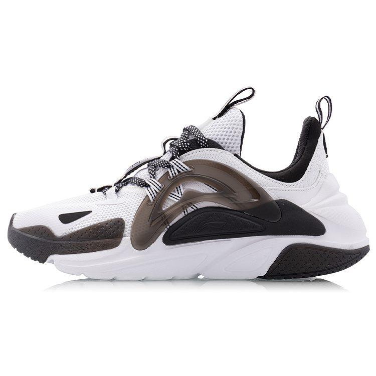 Li Ning Spark Slip Resistant Cushioning Abrasion Resistant Low Top Sports Casual Shoes Women's Black White AGLQ066-1