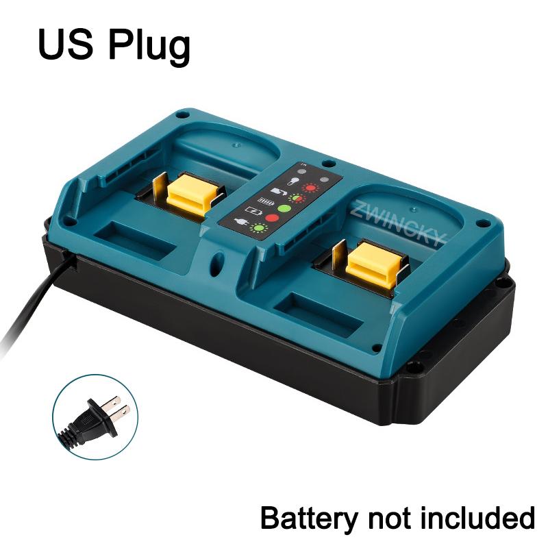 Replacement 18V DC18RD Dual Ports Battery Charger for Makita 18V Lithium Battery BL1830 BL1840 BL1850 BL1850B EU/US/UK/AU Plug