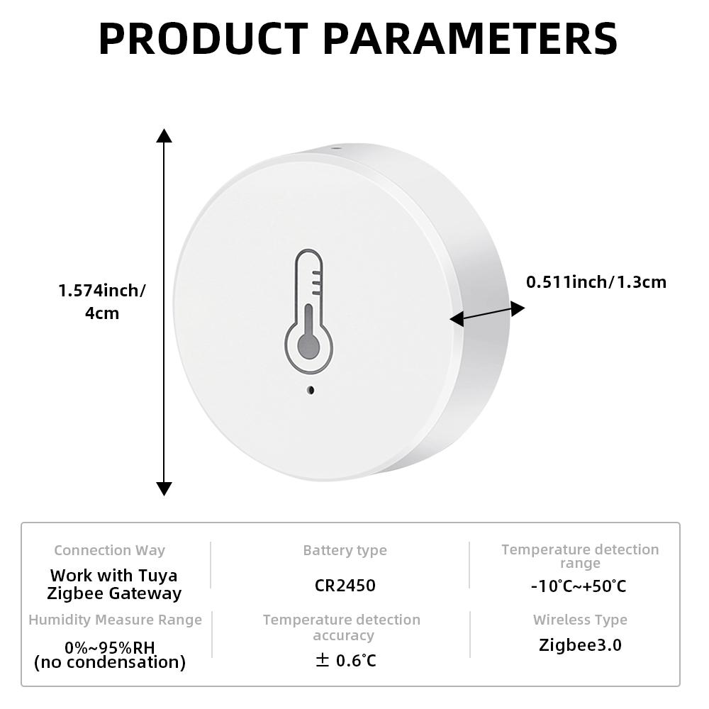 Haozee Ewelink Zigbee 3.0 Temperature And Humidity Sensor Remote Monitor Battery Powered Work With Alexa Google Home
