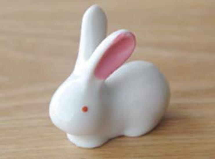 Tableware East Chopstick Cute Rabbit with White and Pink Set of 4 Rests, Ears,