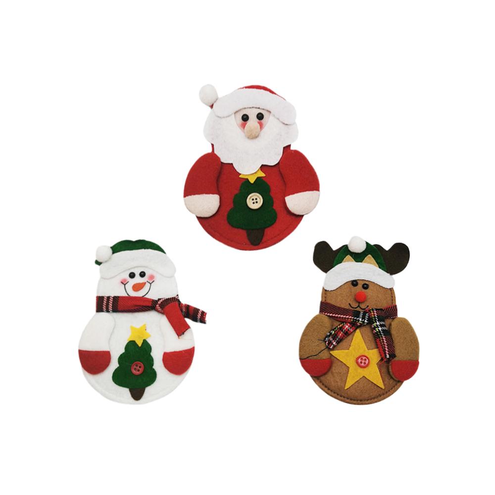 3pcs Christmas Decoration Supplies Restaurant Hotel Decoration Snowman Knife and Fork Bag Creative Tableware Set Christmas Decor