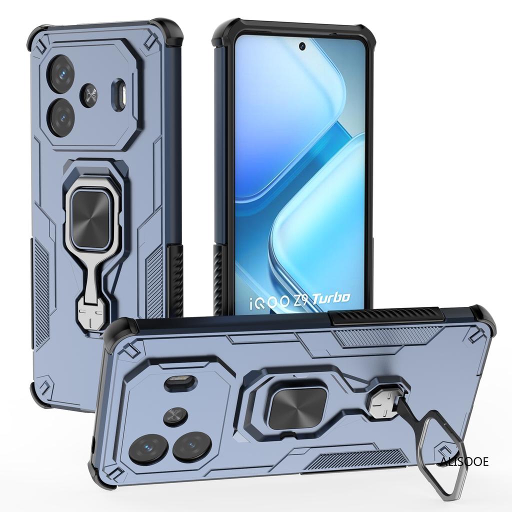 Rotatable Kickstand Capa for Vivo IQOO Z9 Turbo 5G Case Magnetic Ring Holder Protection Phone Cover Fundas