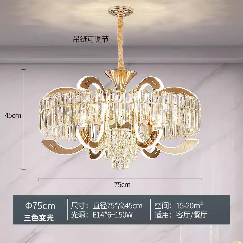 Light luxury Headlights Crystal Chandelier New High-End Villa Restaurant French Style Chandelier Hall Main Lighting Fixtures
