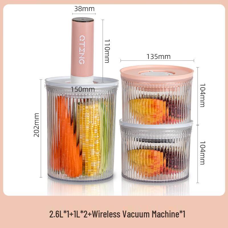 3-Piece Round Vacuum Food Storage Canister Set