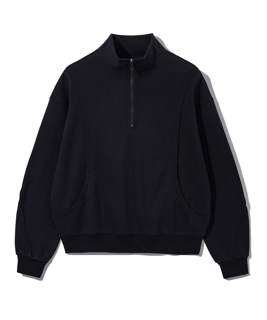 COSTUME O’CLOCK Curved Fleece-Lined Half Zip Sweatshirt 3 Colors Coosts261