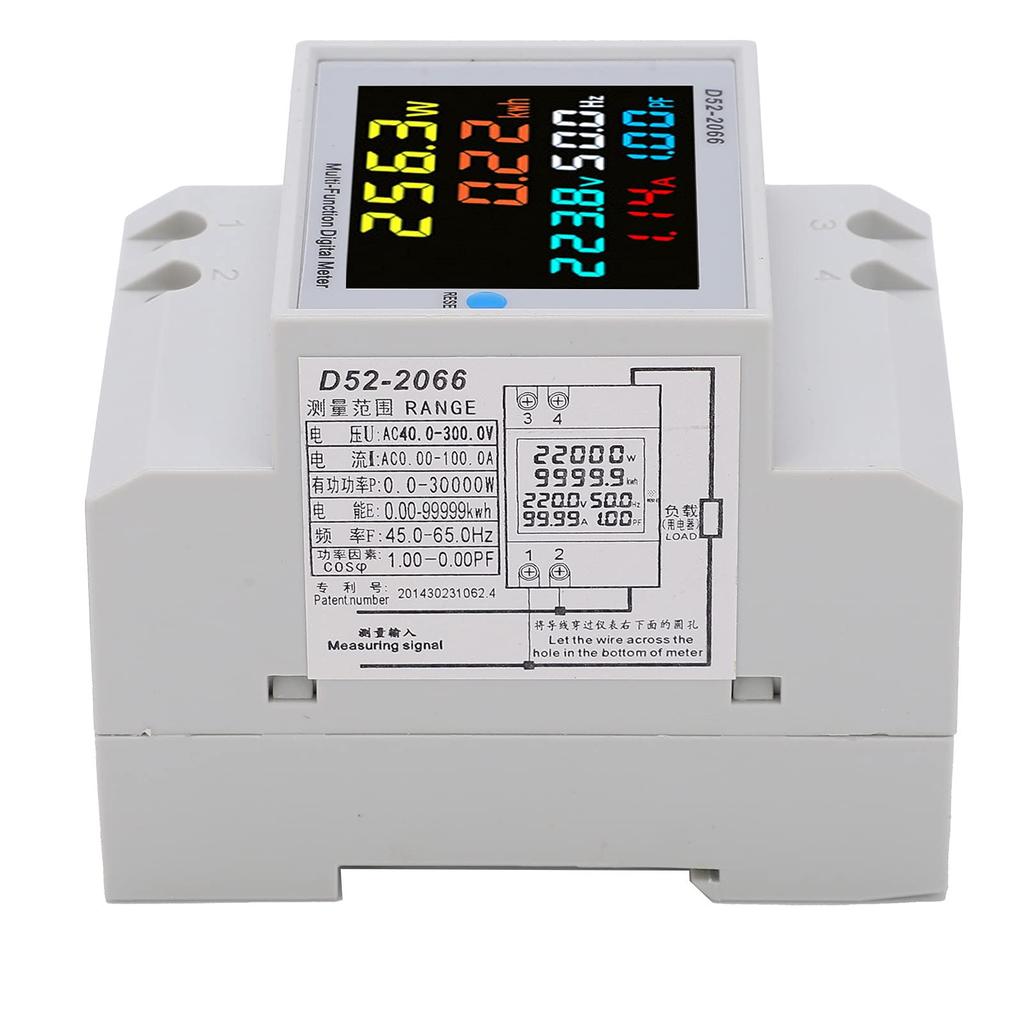 Haushaltsstrom Digitalvoltmeter Energiezähler Hutschienenmontage 220V intelligenter Stromzähler Amperemeter Voltmeter D52-2066 Zähler, Amperemeter, Zähler, einphasig AC40.0-300.0V