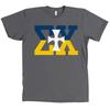 Sigma Chi Marineblau und Gold Buchstaben Bella + Canvas Shirt EX Fraternity VIELE FARBEN