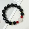 Natural Stone Bracelet for Women Semi-Precious Gemstone Beaded Bracelets 12mm Round Beads Obsidian Bangle Jewelry Gift
