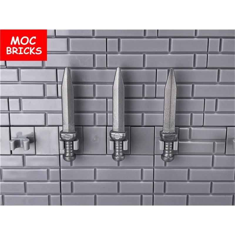 50pcs MOC Bricks Weapon Sword Roman Gladius with Thick Crossguard 18034 Action Figure Accessories Building Blocks Toys