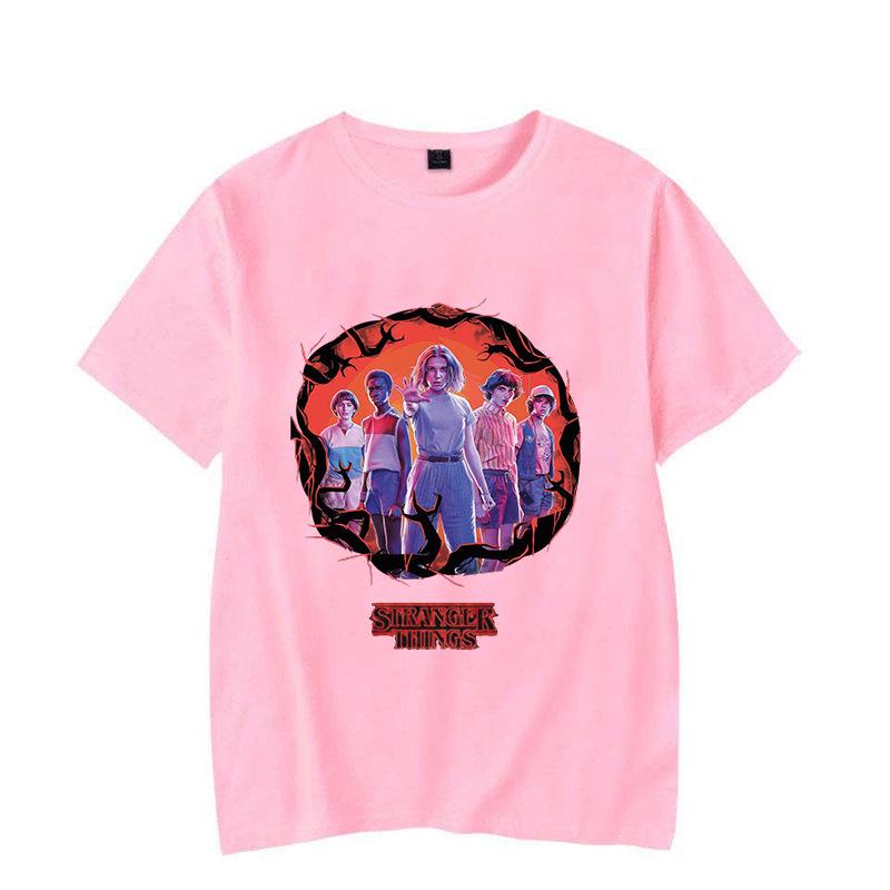 Stranger Things Cat Graphic Unisex Short Sleeve T-shirt - Summer Casual