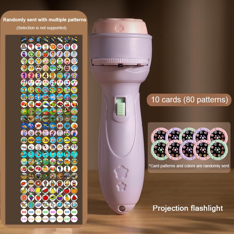 Projector flashlight Early education educational development toy children's enlightenment luminous toy cartoon pattern projector
