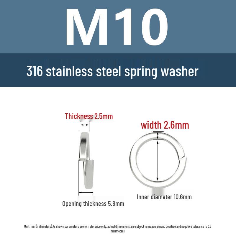 316 Stainless Steel M4-M16 Lock & Flat Spring Washers