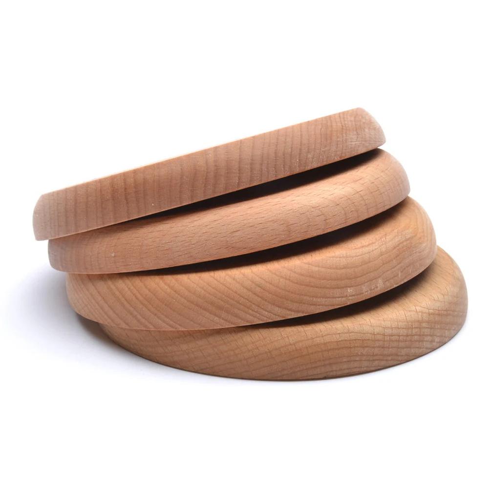 Wooden Round Serving Plate Eco-friendly Reusable Snack Tray Dinner Plates Natural Fruit Dessert Kitchen Tableware