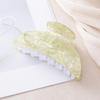 Iridescent Plaid Mother-of-Pearl Shark Clip: Durable, Elegant, Versatile Hair Accessory for Updos and Daily Use.