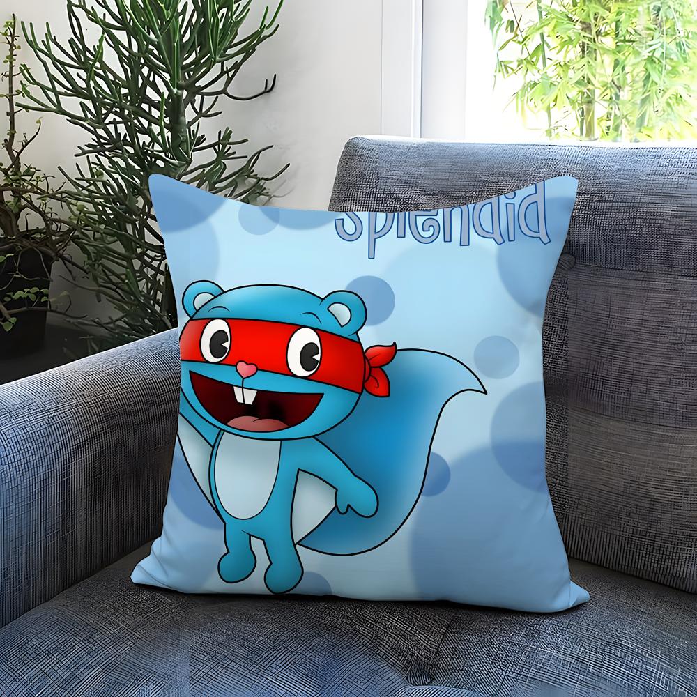 Anime Happy Tree Friends Cushion Cover Comfortable Reversible Pillow Cover Ideal for Car Sofa Bedroom & Beyond