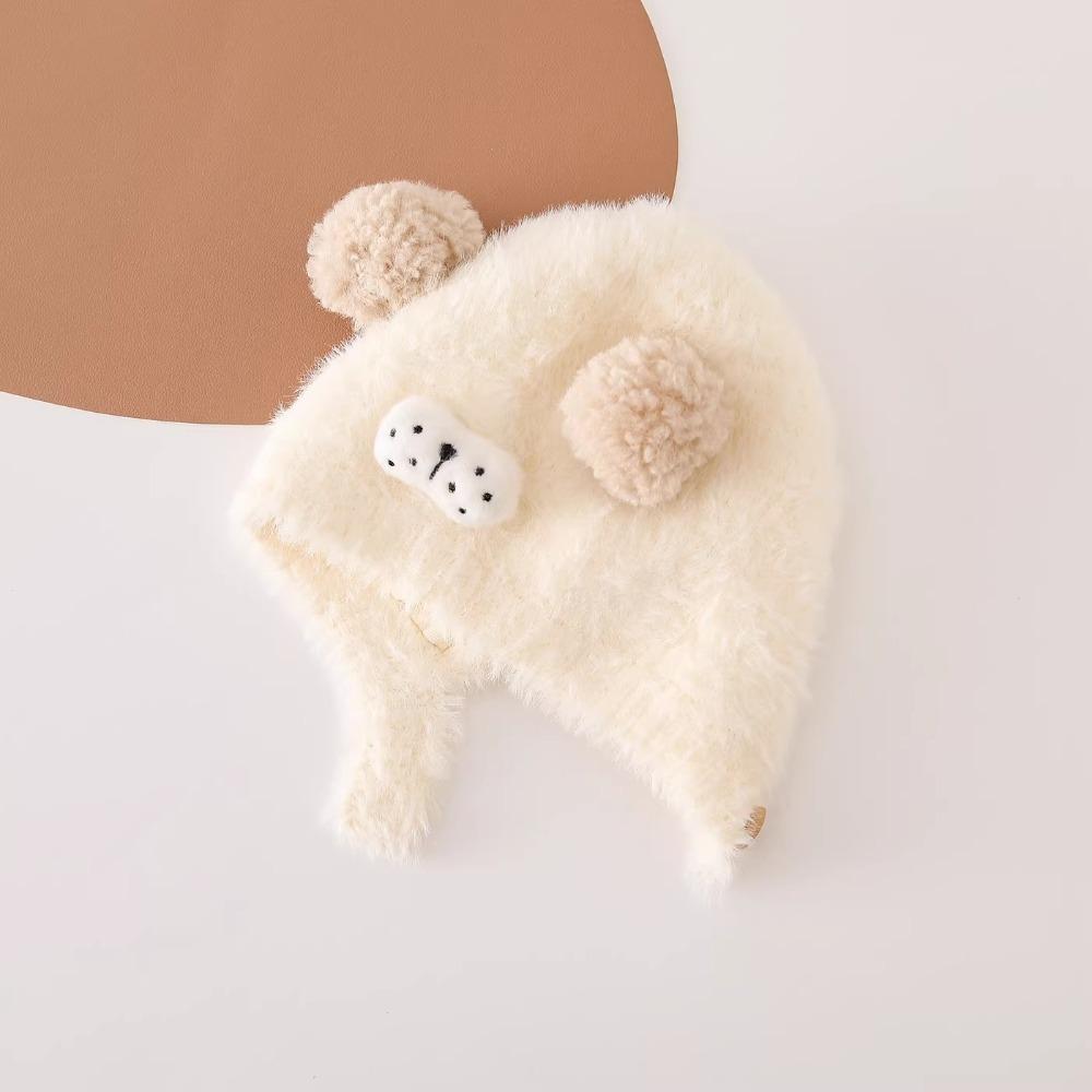 Ear Protection Baby Winter Hat Warm Baby Bonnet Cartoon Pom Pom Hat  for Babies