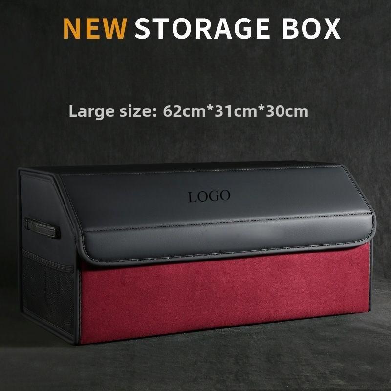 Car Large Capacity Storage Box Trunk Multifunctional Folding Leather Material Storage Box Suitable for Polestar 1 2 3 4