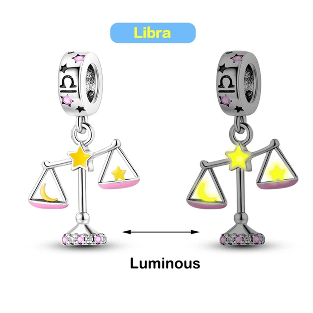 Copperluminous Twelve Constellations Leo Capricorn Charms Beads Fit Original Bracelets For Women Diy Fine Jewelry