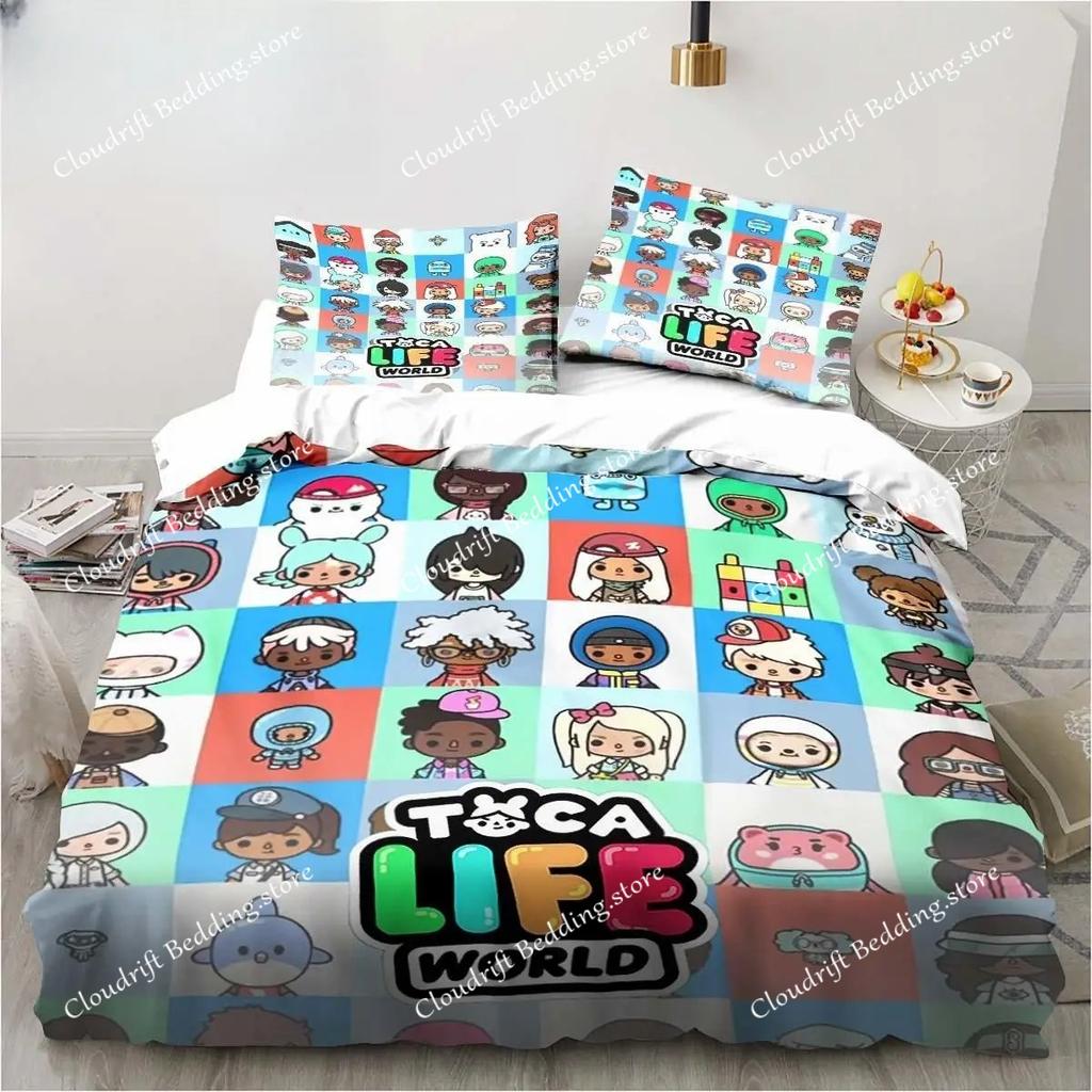 New Game Toca Life World Bedding Set Excavator Sheet King Twin Double Child Bedding Set Mircofiber or Polyester Duvet Cover Set