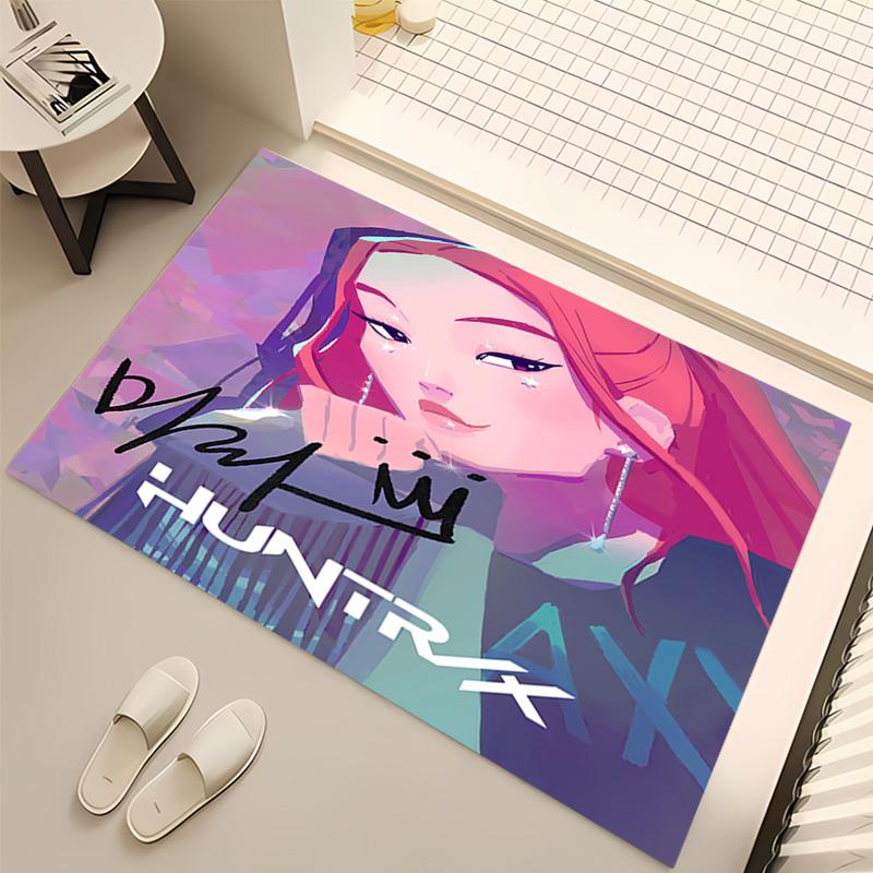 1pc Kpop Hunter11 Print Area Rug - Soft, Washable Non-Slip Indoor Mat, Living Room, Home Office Decorative Rug,Office Decorative