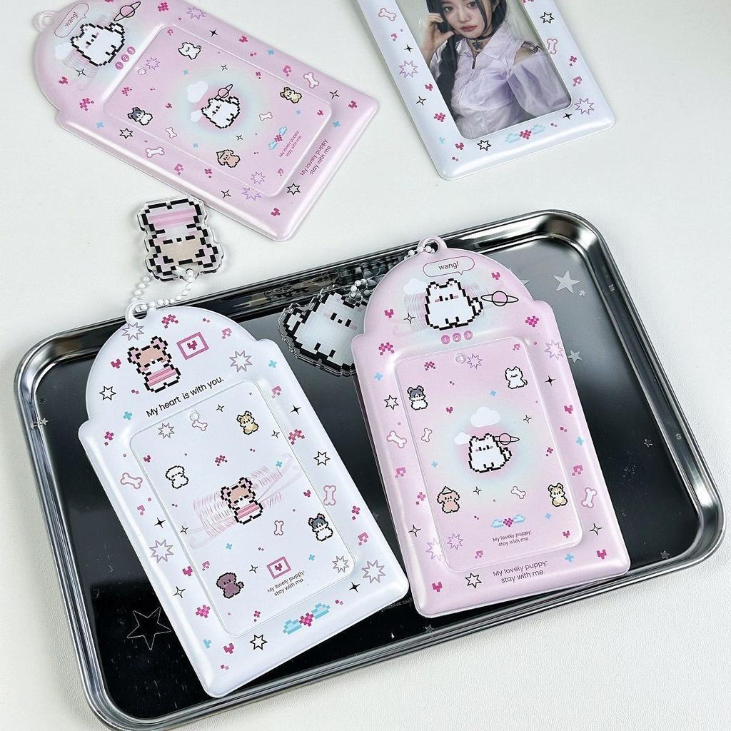 1Pc Cartoon Dog Theme Card Cover, Bus Card Cover, With Pendant Photocard Holder, Cute Campus Card Cover