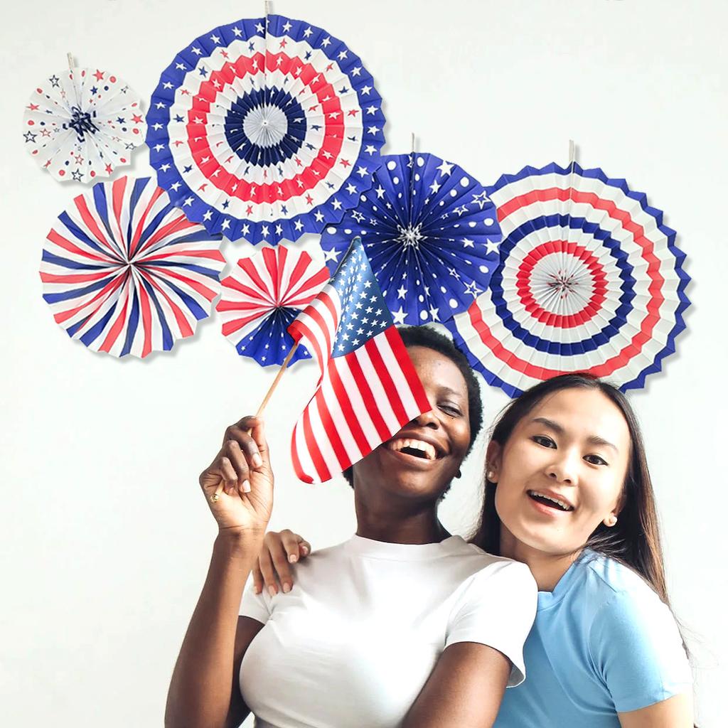 Us National Day Independence Day Party Decorative Paper Flower Captain Birthday Flag Spot Customization