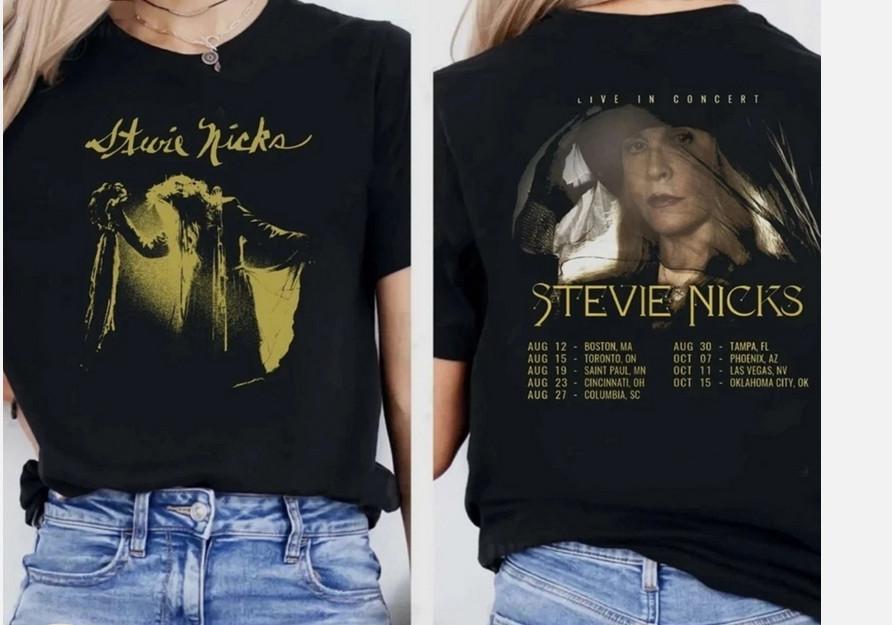 

Stevie Nicks 2025 Live In Concert Tour Unisex Two Sided All Size TShirt Unisex T-Shirt S