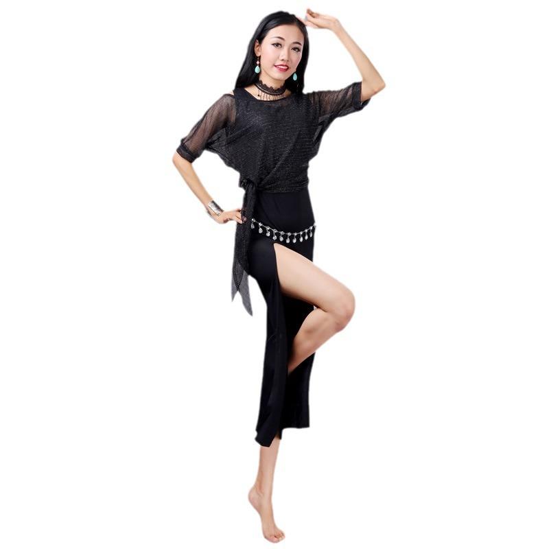 

Комплект для танца живота Костюм для выступления танца живота Комплект для выступления танца живота Костюм для танца живота Красивый и элегантный 2pcs чёрный